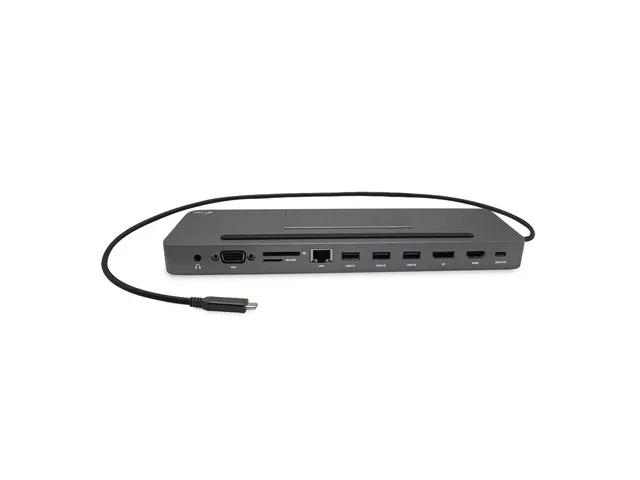 USB-C Metal Ergonomic 4K 3x Display Docking Station with Power Deliver