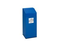 Afvalverzamelaar 45 liter HxBxD 790x320x320mm sticker papier Blauw