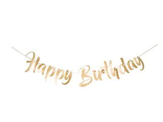Happy Birthday Letterslinger Goud 1m - 1