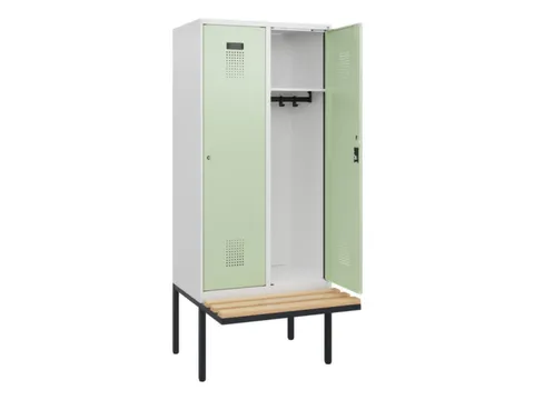 locker met bank,HxBxD 1950x800x815mm,2vak,vak B 400mm,cilinderslot