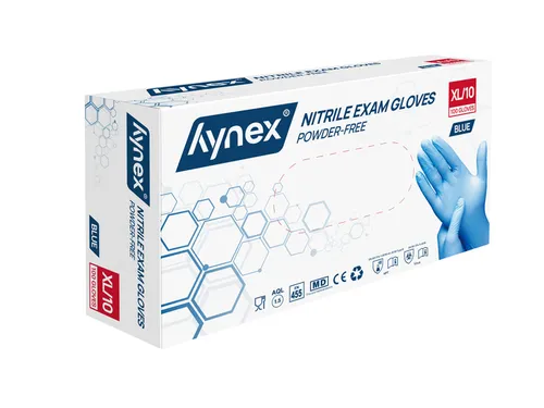 Handschoen Hynex Maat XL nitril 100stuks blauw