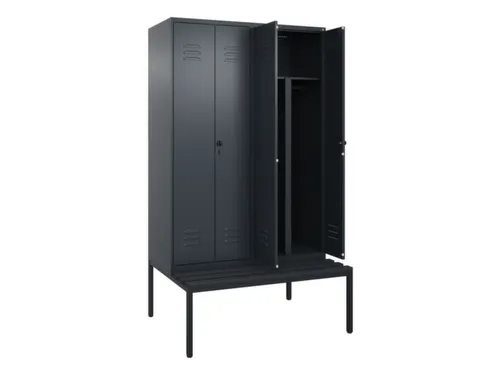 PBM-locker met bank,HxBxD 2120x1200x815mm,4vak,vak B 300mm