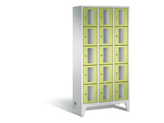Lockerkast 1850x900x500mm 3x5 vakken Cilinderslot Poten, RDS1108060 - 2