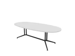 vergadertafel,HxBxD 740x2400x1100mm,ovaal,V-vormonderstel donkergrijs