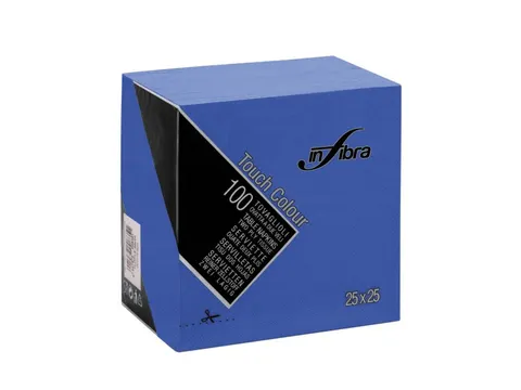 Servet Infibra 25x25cm 1/4 vouw 2-Laags Donkerblauw 3000 Stuks