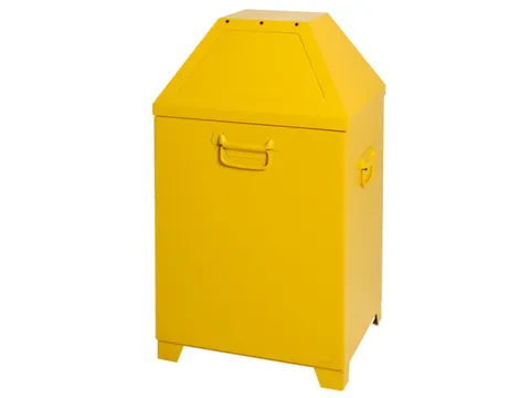 Afvalverzamelaar Zelfblussend 95 Liter 870X450X450Mm 2 Openingen Geel