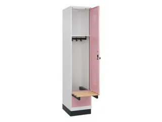 locker met bank,HxBxD 1950x400x815mm,1vak,vak B 400mm,draaigrendel - 1