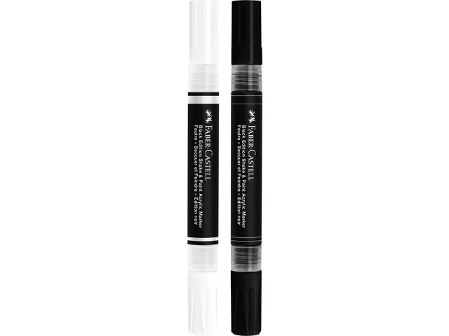 Acrylmarker Faber-Castell Black Edition Shake & Paint 2st. zwart, wit
