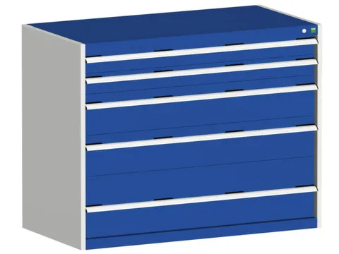 ladekast HxBxD 1000x1300x650mm 5laden romp RAL7035 front RAL5010