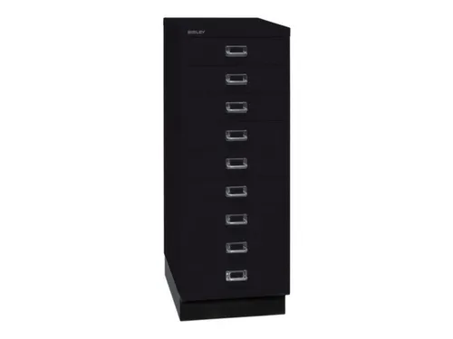 kantoor-ladekast HxBxD 940x349x432mm 9 laden romp + front zwart staal
