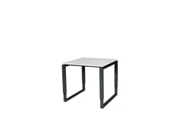 Domino Plus Bureau Hoogte Verstelbaar 800x800mm Wit 25mm Zwart O-Poot