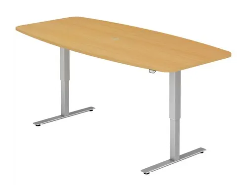 In hoogte verstelbare vergadertafel,HxBxD 710-1200x2200x1030mm