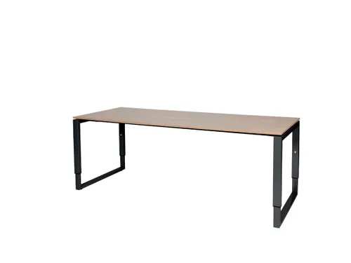 Domino Plus Bureau Hoogte Verstelbaar 2000x800mm Hav/Kers 25mm Zwart