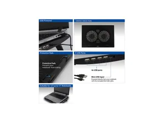 Laptopstandaard ACT 2 standen met ventilator 4-p hub - 8