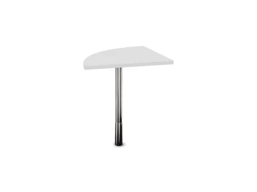 koppelelement voor bureau,90 °,HxBxD 720-840x600x600mm,rond,Bl-wit