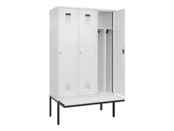locker met bank,voor scheiding van kleding,HxBxD 2120x1200x815mm,3vak