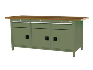 werkbank,HxBxD 860x2000x750mm,onderstel RAL6011,fronten RAL6011 - 3