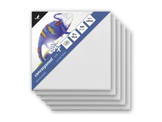 Canvaspaneel Kangaro 10x10 cm set 5 stuks 3mm board 280gr katoen 3x pr - 1