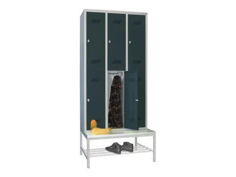 banklocker,dubbeldeks,HxBxD 2150x900x800mm,RAL7035,front RAL7016