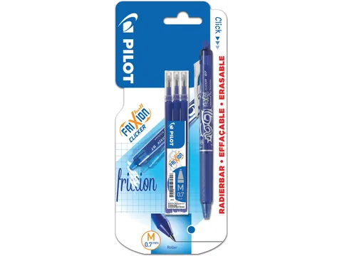 Gelroller Pilot Frixion Ball Clicker 07 Medium Blauw + 3 navullingen