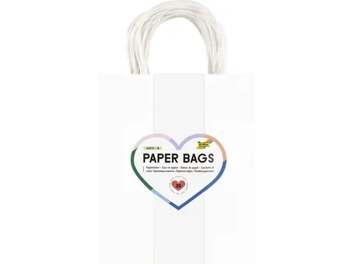 Tas met handvat Folia kraftpapier 110gr 18x21x8cm 20 stuks wit