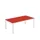 bijzettafel HxBxD 400x1140x600mm rechthoekig rood 4voeten wit