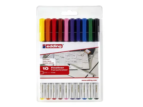 Fineliner Edding 89/10 assorti 0.3mm blister à 10 stuks