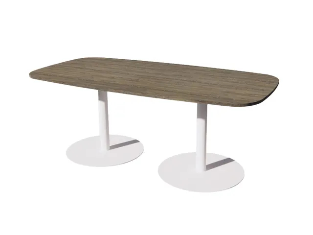 Linesto vergadertafel 200x100 deens ovaal logan eiken 25mm wit