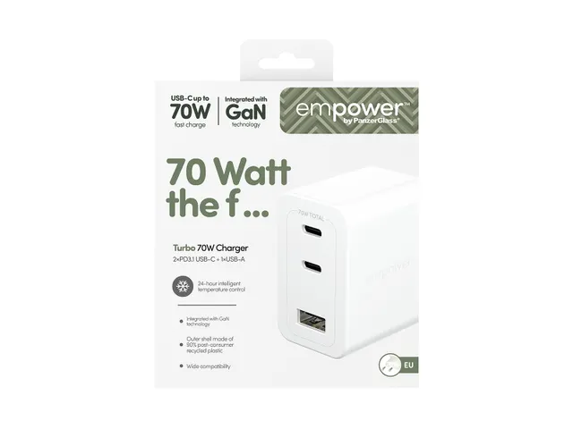 PanzerGlass empower by Turbo 70W Multiple Charger incl. 2 x USB-
