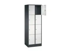 lockerkast,RAL 7021/RAL 7035,HxBxD 1950x620x500mm,2x4vakken,cil.-slot
