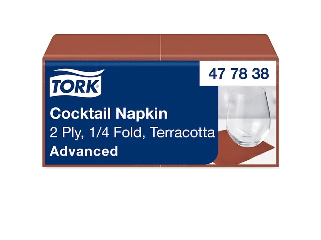 Tork 477838 Cocktailservet Advanced Terracotta 24x24cm