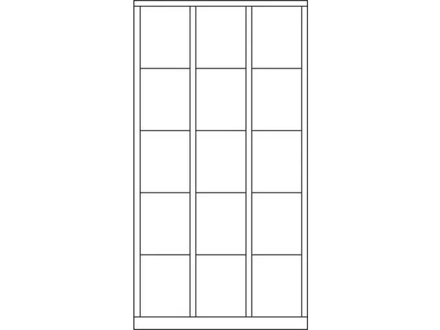 armoire multicases,HxlxP 1850x900x500mm,RAL7035,face avant RAL5012