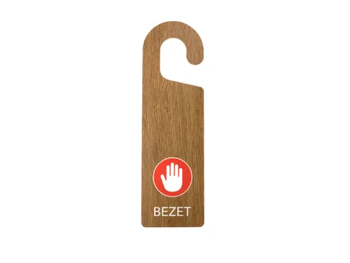 Kunststof deurhanger 250x75mm Vrij - Bezet Houtlook 10 stuks