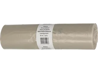 Vuilniszak 42 micron 65+50x135cm 240L Transparant LDPE rol van 10 stuk - 2