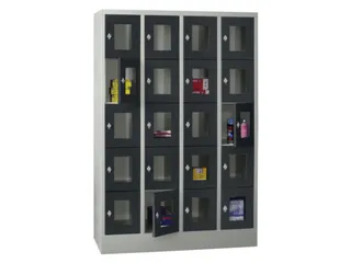 lockerkast,HxBxD 1850x1200x500mm,4x5vakken,RAL7035,front RAL7016 - 2