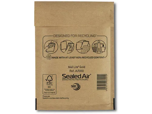 Mail Lite Gold Luchtkussenenveloppen A/000 110x160mm Kraft 200 stuks