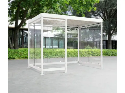 rokersoverkapping,HxBxD 2510x3180x2165mm,wanden EVG,dak trapeziumplaat