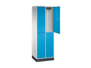 Dubbeldekse garderobekast,RAL 7035/RAL 5012,HxBxD 1950x620x500mm - 1