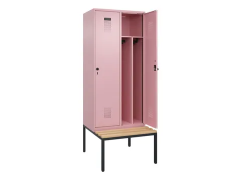 locker met bank,voor scheiding van kleding,HxBxD 2120x800x815mm,2vak