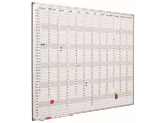 Verticale Jaarplanner Magnetisch 90x120 NL Softline profiel 8mm