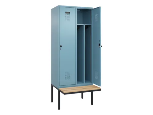 locker met bank,voor scheiding van kleding,HxBxD 2120x800x815mm,2vak
