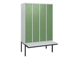 locker met bank,HxBxD 1950x1200x815mm,4vak,vak B 300mm,cil.-slot