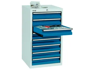 ladekast HxBxD 900x500x500mm 8laden vergrendeling RAL7035 RAL5010 - 2
