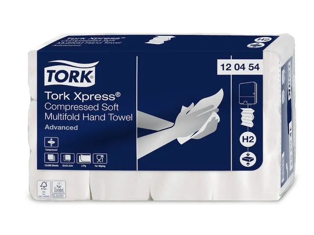 Tork 120454 H2 Xpress Compressed Handdoek Advanced Soft 2400 stuks