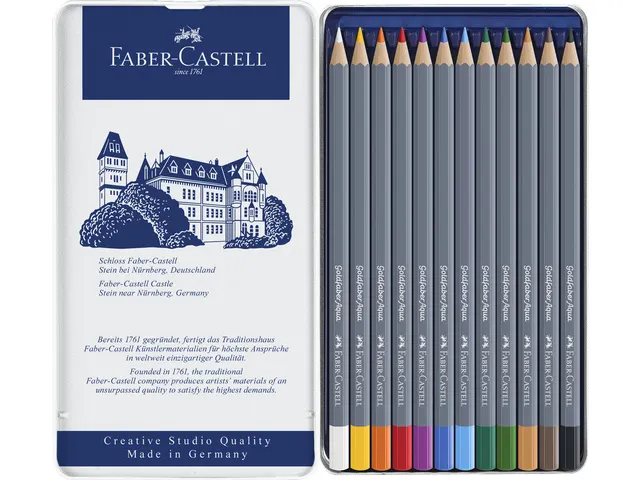 Crayon de couleur Aquarellable Faber-Castell Goldfaber etui 12 pces