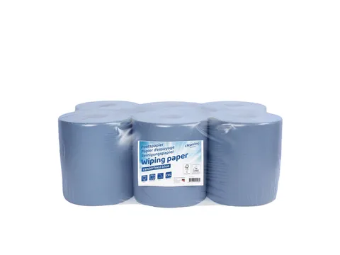 Poetspapier Cleaninq midi 1-laags 20cmx300m Blauw 6 rollen