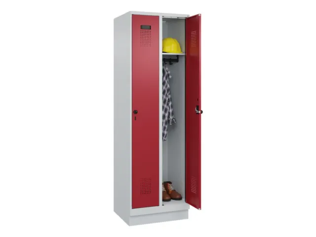 locker,HxBxD 1950x600x500mm,2vak,vak B 300mm,draaigrendel,sokkel