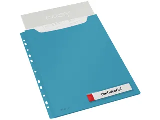 Insteekmap U-model Leitz Cosy harmonica A4 met perforatiestrip PP blau - 2