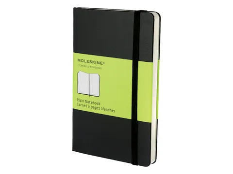 Notitieboek Moleskine pocket 90x140mm blanco hard cover zwart