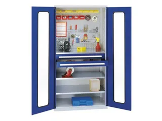 Materiaalkast Vensterdeuren Staal Hxbxd 1950x1000x600mm 2laden Ral5010 - 1